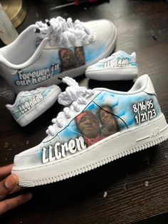 Here's one of my custom AF1 design by (IG:Custom_morris) If you would like I can put a design you can go to my IG to see examples of the different designs. Also I work as fast as I can so please give me 1-2 weeks to get the order shipped out to you, also if you have any questions feel free to message me. Thank you for the support. In Loving Memory Custom Shoes, Custom Sneakers For Streetwear, Customized White Sneakers As A Gift, Customized White Sneakers As Gift, Customized White Sneakers For Gift, Customizable White Custom Sneakers, Custom White Sneakers For Gift, Custom Low-top Sneakers For Gift, Custom Low-top Sneakers As Gift