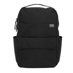 a black backpack on a white background