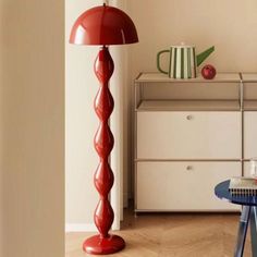 Mushroom floor lamp this retro style mushroom bud floor lamp exudes nostalgic and warm charm. The design of the simple bud-shaped floor lamp is inspired by the classic mushroom shape, and the lampshade elegantly extends a soft curve, just like the nostalgic artwork of the past. The lampshade of the simple floor lamp softly emits light, creating a comfortable and warm lighting effect, suitable for living rooms, bedrooms or reading corners. Please note that your payment does not include customs duties, local taxes or other import charges. The order does not include bulbs. If you have any questions about our products, please contact us and we will get back to you within 24 hours. Mushroom standing lamp size dia 45 cm x h 155 cm/ ∅ 17.72" x h 61.02" flower bud floor lamps details material: met Mushroom Floor Lamp, Simple Floor Lamp, Retro Mushroom, Reading Corners, Lamp Floor, Chandelier Table Lamp, Mushroom Lamp, Reading Corner, Standing Lamp