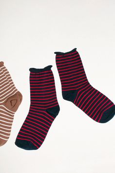 Soft cotton blend striped roll sock. Dramatic Dresses, Striped Socks, Basel, 50 Fashion, Dress Accessories, Color Coding, Women's Accessories, Nautical, Anthropologie