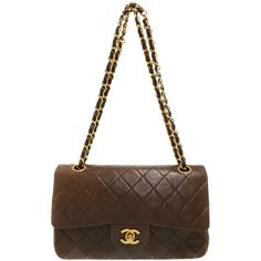 Chanel Matelasse Chain Shoulder Bag Brown Approx. W23cm H14.5cm D6cm Shoulder Strap Approx. 54cm Classic Flap Bag With Chain Strap, Classic Double Flap Bag With Chain Strap, Classic Brown Flap Bag With Chain Strap, Elegant Brown Flap Bag With Cc Turnlock Closure, Everyday Luxury Double Flap Shoulder Bag With Chain Strap, Classic Formal Shoulder Bag With Gold Chain, Classic Rectangular Bag With Chain Detail, Classic Rectangular Bag With Chain, Classic Rectangular Bags With Chain Detail