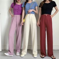 High Waist Elegant Casual Wide Leg Pants Fitted Casual Dress Pants, Casual Fitted Full Length Dress Pants, Fitted Casual Dress Pants Solid Color, Fitted Casual Dress Pants In Solid Color, Casual Fitted Wide Leg Dress Pants, Fitted Wide Leg Casual Dress Pants, Casual Full-length Solid Color Dress Pants, Casual Full-length Solid Dress Pants, Casual Full Length Solid Color Dress Pants