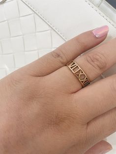 Beautiful band ring with Roman Numerals  SIZE 9 Made of copper Roman Numeral Ring, Roman Numeral, Roman Numerals, Rings Statement, Band Ring, Favorite Jewelry, Band Rings, Statement Rings, Jewelry Rings