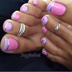 Not much on oink but these are kind of cute! Toenail Art Designs, French Pedicure, Silver Nail