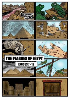 an illustrated comic strip showing the stages of egypt's history