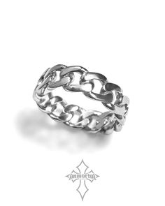 Cuban Chain Ring Solid stainless steel. Waterproof. NO green skin. NO rust/tarnish. Select size before checking out. Silver Metal Chain Ring With Solid Link Construction, Silver Tarnish-resistant Chain Promise Ring, Silver Stainless Steel Chain Promise Ring, Tarnish Resistant Silver Stainless Steel Rings, Durable Metal Chain Ring, Silver Stainless Steel Rings With Chain Detail, Silver Stainless Steel Chain Rings, Stainless Steel Chain Link Ring For Gift, Tarnish Resistant Silver Chain Ring