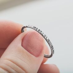 Looking for a little bit of rugged luxury? These hammered stacking rings are handcrafted in beautiful sterling silver, finished with a rustic texture. Perfect for everyday wear, or for dressing up a special outfit. Add one (or several) to your collection today! Wear them all for a super-awesome bold look, divide them on separate fingers, or only wear one or two. These stacking rings come with endless possibilities, and also look great stacked with some of my other stacking rings. The rings can a Minimalist Hammered Silver Stackable Rings, Dainty Hand Forged Rings For Everyday, Everyday Hand Forged Sterling Silver Stackable Rings, Everyday Adjustable Hammered Stackable Rings, Minimalist Hand Forged Stackable Rings For Gift, Minimalist Hand Forged Stackable Rings As Gift, Minimalist Hammered Stackable Rings, Minimalist Hand Forged Silver Stackable Rings, Minimalist Hammered Rings Gift