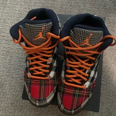 Super Cute And Rare Find Jordan 5. Plaid Color. No Flaws Casual Orange Jordan Shoes, Casual Basketball Shoes With Elastic Laces, Multicolor Jordan Lace-up Shoes With Boost Midsole, Multicolor Lace-up Jordan Shoes With Boost Midsole, Multicolor Lace-up Jordan Shoes For Streetwear, Casual Multicolor Basketball Shoes With Laces, Casual Jordan Shoes, Jordan 1 Mid Pink, Jordan 12 Black