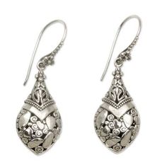 Gleaming sterling silver highlights the uniquely Indonesian style of these dangle earrings designed by artisan Kadek Hendra. The earrings take the shape of a buli-buli or bottle. .925 Sterling silver Ornate Drop Earrings For Gifts, Ornate Drop Earrings Gift, Traditional Sterling Silver Teardrop Earrings As Gift, Ornate Sterling Silver Teardrop Earrings As Gift, Ornate Sterling Silver Teardrop Earrings For Gift, Artisan Silver Teardrop Earrings, Traditional Silver Drop Earrings, Traditional Silver Drop Jewelry, Traditional Silver Teardrop Pierced Earrings