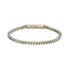 "Add something new and exciting to your daily look with this gold ion-plated stainless steel Franco chain bracelet. Add something new and exciting to your daily look with this gold ion-plated stainless steel Franco chain bracelet. Length: 9 in. Chain type: franco Metal: stainless steel Clasp: push-lock Plating: gold ion-plated Finish: polished Packaging: boxed Please note, due to the high value of this item, a signature may be required upon delivery. Size: 9"". Gender: male. Age Group: adult." Gold-tone Stainless Steel Bracelets With Jubilee Bracelet, Gold-tone Stainless Steel Jubilee Bracelet, Modern Metal Cuban Link Chain Bracelet, Modern Bracelets With Box Chain And Cuban Link, Gold Stainless Steel Chain Bracelet, Modern Cuban Link Bracelet With Box Chain, Modern Gold-tone Stainless Steel Chain Bracelet, Modern Cuban Link Metal Bracelet, Silver Metal Chain Bracelet With Gold Chain