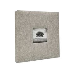 a gray photo frame with an image of a tree on the front and back side