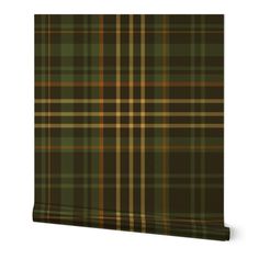 a green and brown plaid wallpaper