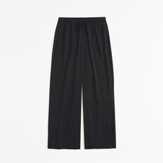 Wide leg pants in a soft drapey fabric, featuring a pull-on style elasticated waistband with a drawstring and functional pockets. Relaxed Fit Bottoms With Gathered Waist For Loungewear, 4-way Stretch Wide Leg Trousers With Elastic Waistband, Relaxed Fit Straight Activewear Pants, Relaxed Fit Activewear With Elastic Waistband And Straight Pants, Relaxed Fit Activewear With Straight Pants And Elastic Waistband, Sweatpants With Elastic Waistband And 4-way Stretch, 4-way Stretch Sweatpants With Elastic Waistband, Relaxed Fit Wide Leg Pants With Gathered Waist, Versatile Lounge Pants With Elastic Side Panels