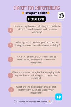 an info sheet describing how to use instagrams for business and personalizing them