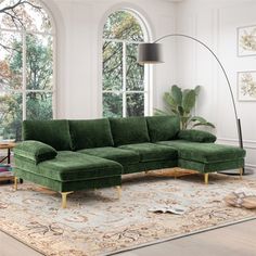 Easy to assemble Modern design Nice style Nice style Everly Quinn Fabric: Green Chenille | Everly Quinn Kerrilyn 110.48" Rolled Arm Modular Sofa greenChenille | 33.71" H X 110.48" W X 53.79" D | Wayfair Teal Couch Living Room, Teal Sofa Living Room, Teal Couch, Teal Sofa, Shape Sofa, Sectional Sofas Living Room, Fabric Sectional Sofas, Fabric Navy, Apartment House