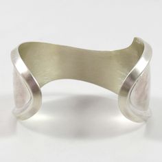 Sterling Silver “S Cuff 2.0” Bracelet. 1.375” Cuff Width5.5” Inside Measurement, plus 1.25” opening(6.75" Total Circumference - Medium-Large)