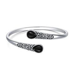 PRICES MAY VARY. ❤【Design Inspiration】Our Black Onyx Bracelet is a magnificent piece that embodies the spirit of Bohemian and Navajo style. With an adjustable opening, this bracelet offers a customizable fit that ensures comfort and versatility for all. ❤【High Quality Material】The bracelet is made of 925 sterling silver, resistant to wear and tear, anti-allergic, nickel-free, lead-free, cadmium-free, allergy-free elements. Black onyx, this dark and mysterious stone is believed to absorb and tran Navajo Style, Black Onyx Bracelet, Cleaning Silver Jewelry, Open Bangle, Onyx Bracelet, Natural Stone Jewelry, Jewelry Outfit, Allergy Free, Bracelet For Women