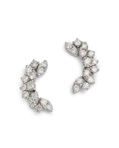 Bloomingdale's Diamond Ear Climber Earrings in 14K White Gold, 0.50 ct. t.w. - 100% Exclusive Elegant Diamond Accented Ear Climbers For Formal Events, Formal Cubic Zirconia Ear Climbers With Prong Setting, Formal Fine Jewelry Ear Climbers With Prong Setting, Elegant Diamond Ear Climbers For Formal Occasions, Elegant Diamond Ear Climbers For Formal Events, Formal Prong Setting Ear Climbers, Formal Prong-set Ear Climbers, Classic Diamond Ear Climbers For Anniversary, Formal Fine Jewelry Ear Climbers With Diamond Accents