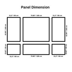 a diagram showing the size and width of a panel with measurements for each panel in it