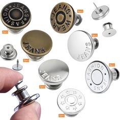 several different types of knobs and covers on a white background, including one with the word