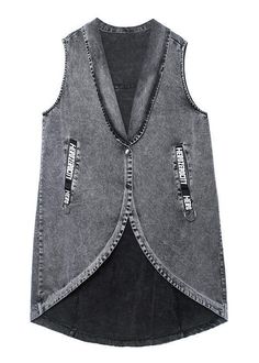 Denim waistcoat vest jacket loose mid-length waistband outer wear Materials used: cotton blendedMeasurement:One size fits all for this item. Please make sure your size doesn't exceed this size: 3XL/BUST-116cm length front 70cm / 27.3"length back 101cm / 39.39"Shoulder 42cm / 16.38"Cuff 46cm / 17.94"bust 116cm / 45.24"Waist 130cm / 50.7"hem 160cm / 62.4"We ship worldwide.Tracking numbers provided for all orders. Luxury Street Style, Denim Waistcoat, Chic Sweatshirt, Half Sleeve Tops, Outer Wear, Dresses By Length, Denim Details, Fashion Sewing, Denim Vest