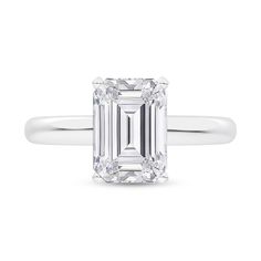 Take her breath away when you present this simple yet stunning certified emerald-cut lab-created diamond solitaire engagement ring. Crafted in 14K white gold The 3 ct. certified emerald-cut lab-created diamond boasts a color rank of I and clarity of Si2. Pair this style with a diamond, gemstone or polished wedding band, sold separately. This engagement ring arrives with a certification card. Dream Rings, Emerald Cut Diamond Engagement Ring, Emerald Engagement Ring Cut, Peoples Jewellers, Diamond Solitaire Engagement Ring, Emerald Cut Diamonds, Dream Ring, Lab Created Diamonds, Solitaire Engagement