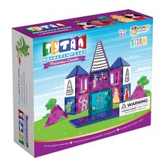 a box with an image of a purple castle on the front and inside it is shown