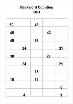 a printable worksheet with the numbers for each number