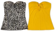 Yellow Summer Top With Built-in Bra, Yellow Tops With Built-in Bra For Spring, Yellow Stretch Top With Built-in Bra, Casual Yellow Tops With Built-in Bra, Yellow Strapless Top For Summer, Yellow Strapless Summer Top, Yellow Strapless Beach Top, Yellow Strapless Stretch Top, Strapless Yellow Beach Top