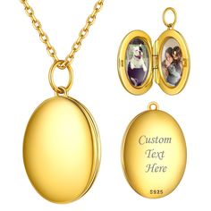 PRICES MAY VARY. 💕【CUSTOM YOUR JEWELRY】Permanently Engrave Your Favorite Photo & Create An Everlasting Memory. The customized colorful photo necklace can be engraved with any pictures, such as the photograph of your mother, father, children, best friends or landscapes. Click the "Customize Now" button to make your exclusive gifts and have it as a keepsake. ✍【Customized Steps】1. Click the "Customize now" button and choose one of your photos and upload. 💟💟💟Tips: Please upload a clear picture t Personalized Oval Link Locket Necklace For Gifts, Personalized Oval Link Locket Necklace As Gift, Personalized Oval Gold Jewelry, Classic Locket Necklace With Adjustable Chain As Gift, Gold Oval Jewelry For Personalized Gift, Oval Gold Jewelry For Personalized Gift, Personalized Gold Jewelry With Polished Finish, Classic Gold Locket Necklace For Gift, Oval Link Necklace With Polished Finish As Gift