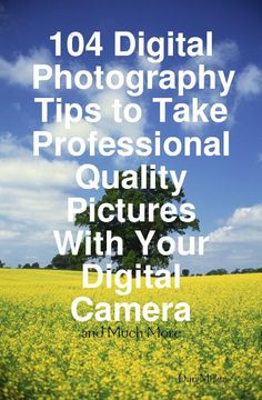 a field full of yellow flowers with the words digital photography tips to take professional quality pictures with your digital camera