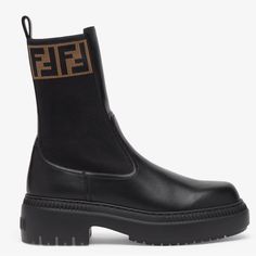 Brand New Biker Vitello+Maglia Ff Collette Autumn Fashion Work, Fendi Boots, Bike Boots, Fendi Logo Design, Floral Combat Boots, Leather Biker Boots, Moon Boots, Black Chelsea Boots, Fendi Shoes