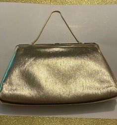 Vintage Shiny Gold Clutch Evening Purse With Chain | eBay Gold Clutch, Evening Purse, Satin Material, The 1960s, 1960s, Special Occasion, I Shop, Purse, Satin