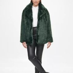 Green Faux Fur Coat Worn Once In Like-New Condition Green Faux Fur Coat, Faux Fur Coat, Karl Lagerfeld, Fur Coat, Faux Fur, Jackets & Coats, Jackets For Women, Like New, Green