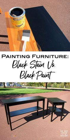 painting furniture black stain v's black paint