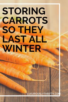 carrots with the words storing carrots so they last all winter