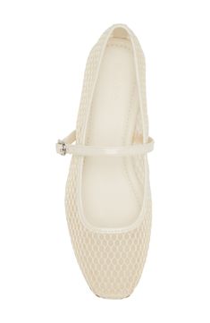 Airy honeycomb mesh enhances the breathable comfort of a mary jane flat finished with a contemporary squared-off toe. Adjustable midfoot strap with buckle closure Textile and synthetic upper/synthetic lining/rubber sole Imported Mesh Flats, Mary Jane Flats, Womens Flats, Honeycomb, Mary Janes, Desi, Rubber Sole, Nordstrom, Buckle