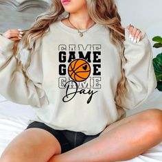 Game Day Sweatshirt,Basketball Life Sweat,Game Day Vibes Sweat,Basketball Cheer Sweat,Basketball Sweat,Basketball Girl,Mama Basketball Sweat Hi! Welcome to the 💍 Lord Of The Shirt 💍 store.  We offer a wide range of unique designs tailored specifically for you. Please take a look at the other products in my shop! Our sweatshirts are made of a thick cotton and polyester blend that provides both comfort and style. There are no side seams and the air-jet yarn ensures a softer feel and less pilling. Plus, our sweatshirts have double needle stitching on the shoulders, armhole, neck, waistband and cuffs. If you prefer a comfortable fit, we recommend increasing the size by one. If you prefer a slim fit, please choose a smaller size. Follow the steps below to place your order: 💍 Choose your favo Basketball Game Outfit Women, Basketball Hoodies, Basketball Cheer, Basketball Life, Basketball Girl, Sports Vinyl, Game Day Sweatshirt, Basketball Cheers, Green Sweatshirt