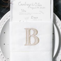 Embroidered Dinner Napkins with Pocket Fold Single Letter Monogram Monogram Napkins, Single Letter Monogram, Monogrammed Wedding Napkins, Monogrammed Linens, B Monogram, Linen Dinner Napkins, Perfect Hostess, White Dinner, Monogrammed Napkins