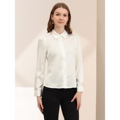 The long-sleeve fit of this shirt flatters most body types and provides enough coverage for a modest yet stylish look. The button-up front of this shirt makes it easy to wear and provides a timeless and classic look that never goes out of style. This shirt can be paired with dress pants or skirts for a formal workwear look, or dressed down with jeans or shorts for a more casual yet polished outfit.