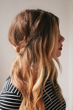 A half-up braided crown. Pink Ombre Hair, Second Day Hairstyles, Pinterest Hair, Running Late, Hippie Chic, Messy Hairstyles, Ombre Hair