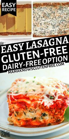 the easy lasagna gluten - free dairy - free option is ready to be eaten