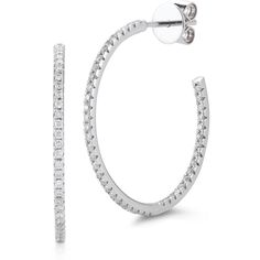 Sofer Jewelry - Diamond Stud Hoop Earrings, 1 Inch in 18K White Gold Luxury White Diamond Hoop Earrings, Luxury White Gold Channel Set Hoop Earrings, Luxury White Platinum Hoop Earrings, Classic Handset White Gold Diamond Earrings, Classic Hand Set White Gold Diamond Earrings, Classic Hand-set White Gold Diamond Earrings, Luxury Hand Set Round Diamond Earrings, Formal Hand Set Round Diamond Earrings, Luxury Bridal Earrings With Pave Setting