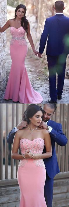 2019 Vestidos de baile de cariño rebordeado sirena tren de raso satén Satin Gown With Sweep Train And Mermaid Hem, Satin Mermaid Dress With Sweep Train, Satin Mermaid Dress With Sweep Train For Prom, Pink Mermaid Dress With Sweep Train For Prom, Satin Mermaid Dress For Wedding, Fitted Satin Gown With Sweep Train, Satin Fishtail Mermaid Dress For Wedding, Satin Mermaid Fishtail Wedding Dress, Pink Mermaid Dress With Sweep Train For Formal Occasions