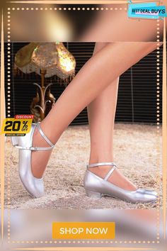 Women's Ballroom Dance Shoes Modern Shoes Indoor Practice Ballroom Dance Heel Thick Heel Silver Gold Elegant Closed Toe Dance Shoes For Dance Class, Closed Toe Dance Shoes For Dance Class, Spring Dance Shoes With Low Heel, Closed Toe Heels For Dance Class, Silver Round Toe Dance Shoes For Formal Occasions, Formal Silver Round Toe Dance Shoes, Silver Round Toe Formal Dance Shoes, Ballet Style Closed Toe Dance Shoes, Spring Ballet Dance Shoes With Round Toe