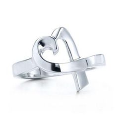 Tiffany & Co Paloma Picasso Loving Heart Ring Size 5 Good Used Condition -- Visible Signs Of Wear Features: Sterling Silver, Heart Design, Tiffany And Co Stamp, Paloma Picasso Stamp Tiffany Love Ring Paloma, Paloma Picasso, Tiffany And Co, Paloma, Heart Design, Tiffany & Co., Womens Jewelry Rings, Heart Ring, Ring Size