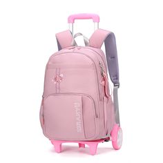 Place Of Origin : China (mainland) Handle/Strap Type : detachable Style : Casual Carrying System : Air Cushion Belt Rain Cover : Yes Lining Material : POLYESTER Closure Type : zipper Backpacks Type : External Frame Pattern Type : Solid Gender : Girls Decoration : letter Main Material : nylon Item Type : Backpacks Overview: Wear-resistant and anti-drop, long-term use like newBack support dual-use trolley school bagFree to disassemble, multi-purpose in one packageRubber material, quiet and abrasio Portable Shoulder Travel Bag For School, Trendy Adjustable Bags For Back To School, Pink Adjustable Backpack For Back To School, Adjustable Pink Backpack For Back To School, Casual Adjustable Bags For School, Casual Adjustable School Bag, Portable School Backpack Shoulder Bag, Adjustable Pink School Bag, Large Capacity Pink Backpack For End Of School Year