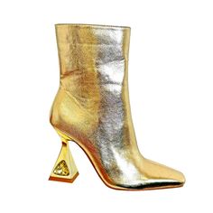 Very Stylish And Modern Women Boots. It Is Warm And Suitable To Wear In The Fall, Winter, And Spring. It Has A Unique Stiletto Style Metallic Heels With Rhinestone On It. You Will Be The Center Of Attention Wearing These Boots The Heels Are 3.5 Inches Tall Available In Various Sizes Winter Boots Women, Ankle Boots, Winter Boots, Gold Ankle Boots, Gold Booties, Gold Boots For Women, Fall Boots, Womens Fashion Boots, Stiletto Booties Trendy Evening Heeled Boots With Padded Heel, Glamorous Formal Spring Boots, Trendy Mid-calf Boots With Reinforced Heel For Party, Gold Heeled Boots With Round Toe For Winter, Gold Heeled Boots With Round Toe For Fall, Gold Round Toe Heeled Boots For Fall, Gold Ankle-high Boots For Evening, Trendy Party Heeled Boots With Sculpted Heel, Gold Ankle-high Boots With Reinforced Heel