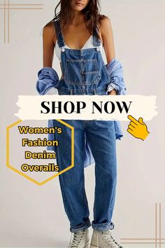 Women's Fashion Denim Overalls, Casual Style, Non-Stretch, Relaxed Fit - Classic Blue Jean Jumpsuit Dungarees With Pockets For Fall 4.7/5 star review 🤩🤩🤩🤩🤩 Visit https://temu.to/m/umutb28jyfo to get 💰CA$100 coupon bundle today! Panty Organization, Blue Jean Jumpsuit, Jean Jumpsuit, Overalls Casual, Jumpsuit Outfits, Denim Fashion Women, 5 Star Review, Bra Panty