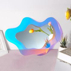 PRICES MAY VARY. Interesting art design:Irregular wall mirror decoration is composed of transparent wavy rainbow on the outer frame and acrylic mirror in the middle. It is aesthetic wall mirror, can change colors with different light, and display interesting and magnificent charming gradual effect.wavy mirrors can easily attract people's visual focus. Secure Rainbow Mirrors:Funky decor composed of shatterproof plexiglass acrylic is not glass,There is no need to worry about accidentally hurting y Rainbow Room Decor, Rainbow Mirror, Mirror For Bedroom, Retro Mirror, Wavy Mirror, Mirror Room, Aesthetic Mirror, Entryway Wall Decor, Salon Suites